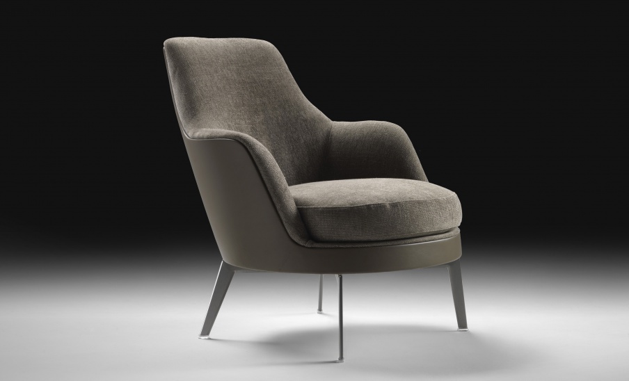Armchair with frame made of metal Soft Guscio, Flexform