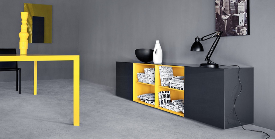 Modular system for storing books Spazio giorno, Pianca