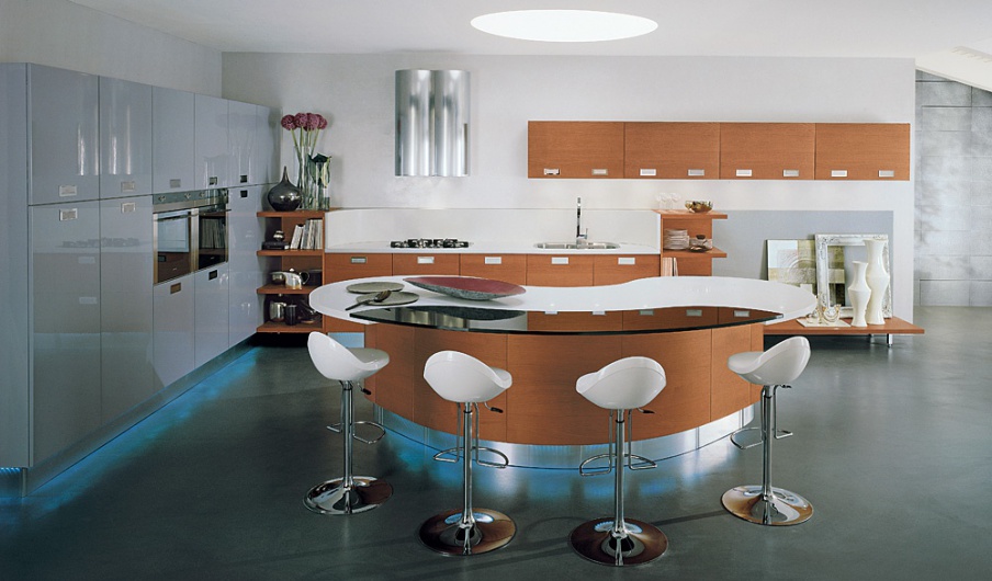 Set for the kitchen with a Breakfast bar Aster Cucine Domina, Ciliegio
