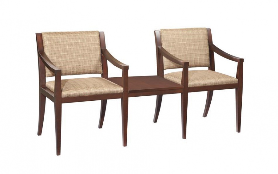 Chairs in fabric with a table, Hekman Contract