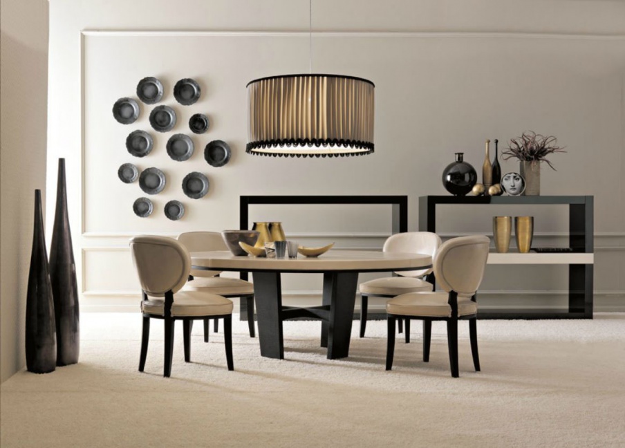 For dining room set wood leather Anthology, Ulivi