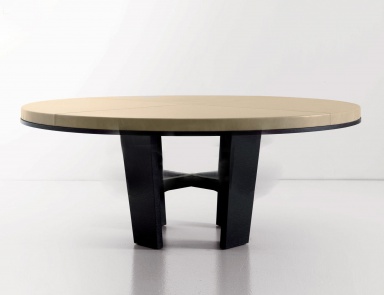 Dining table with leather finish countertops Orion, Ulivi