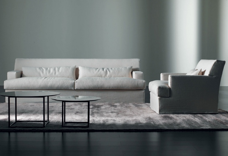 SOFA WITH WOODEN FRAME BOGART SLIM, MERIDIANI