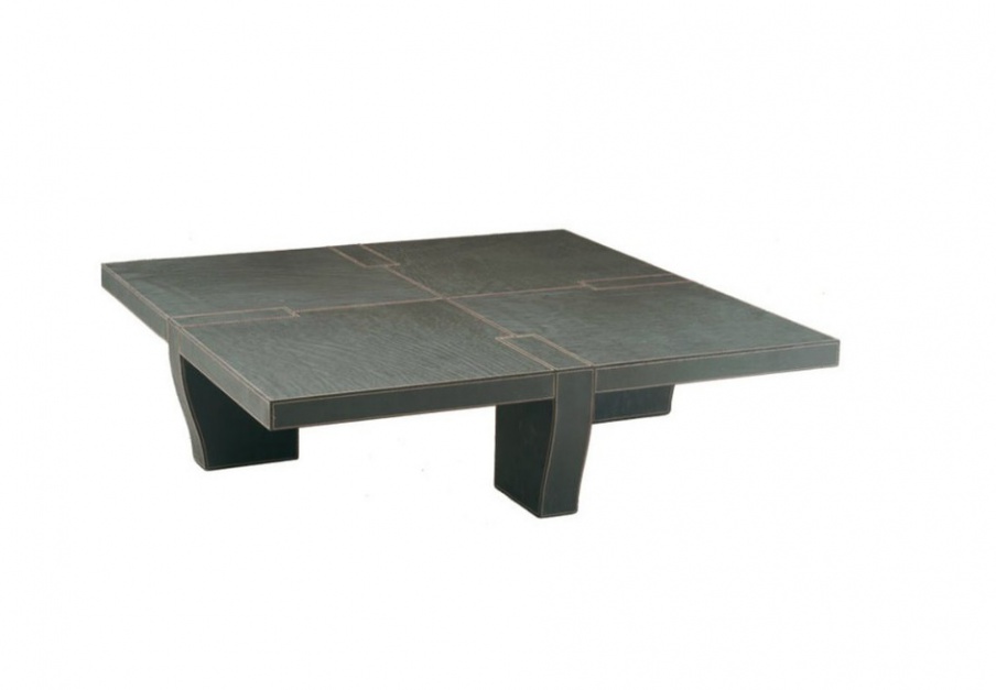 The coffee table in the leather Matisse, Ulivi