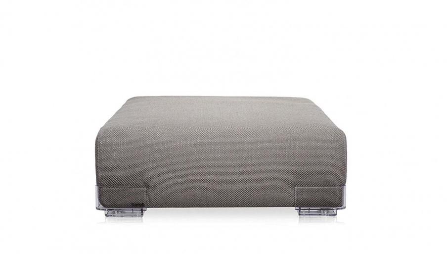 Pouf with legs in polycarbonate Plastics Duo, Kartell