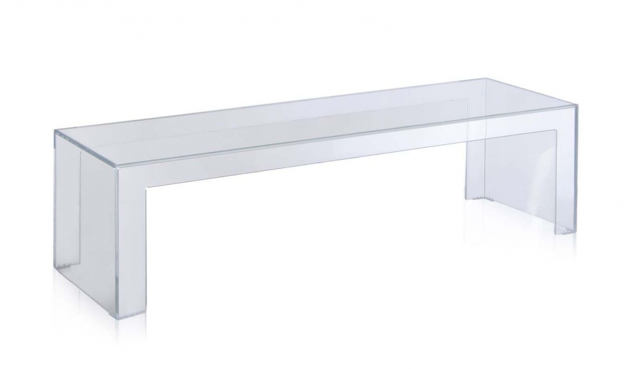The console is Invisible polycarbonate, Kartell 