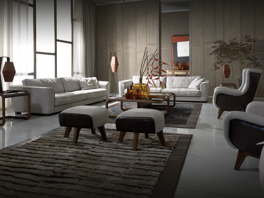 Sofa set upholstery in natural shades of My Luxury, Ulivi