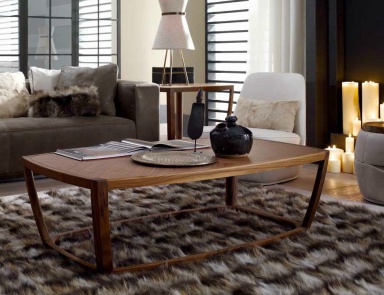 The lacquered coffee table rectangular Loop, Ulivi