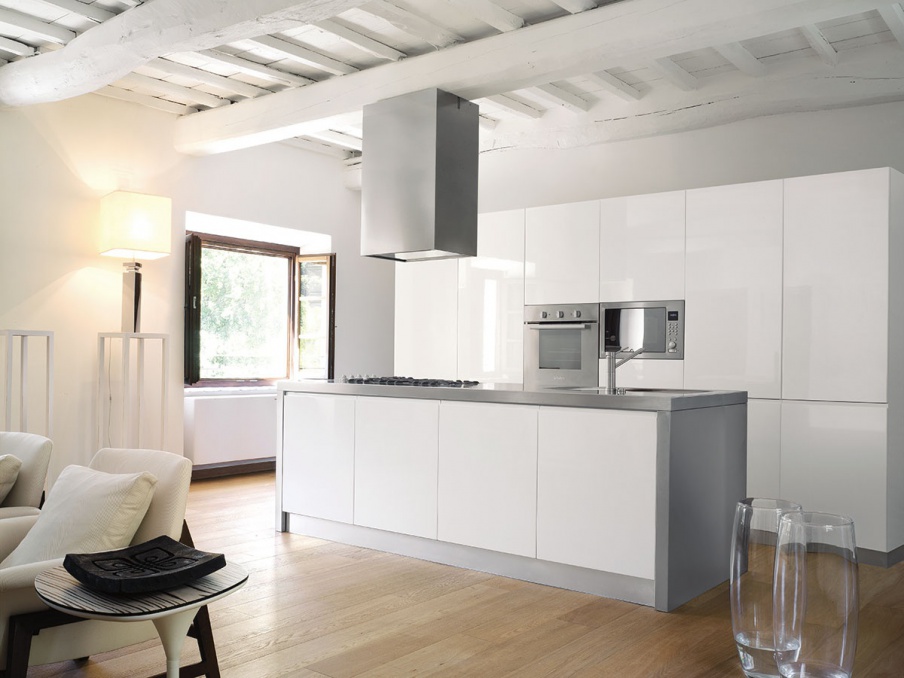 Set for the kitchen in lacquered wood and steel Emozioni D'arredo, MOD'... ART