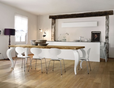 Set for kitchen with white high gloss frontage Creators of Emotions, of MOD'...ART