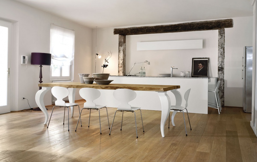 Set for kitchen with white high gloss frontage Creators of Emotions, of MOD'...ART