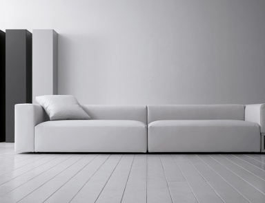 Sofa design in leather upholstery Insieme, Pianca