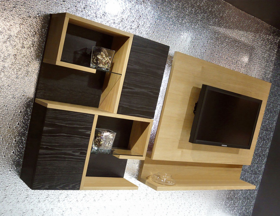 Bookcase wall with niche for TV Design, MOD'...ART