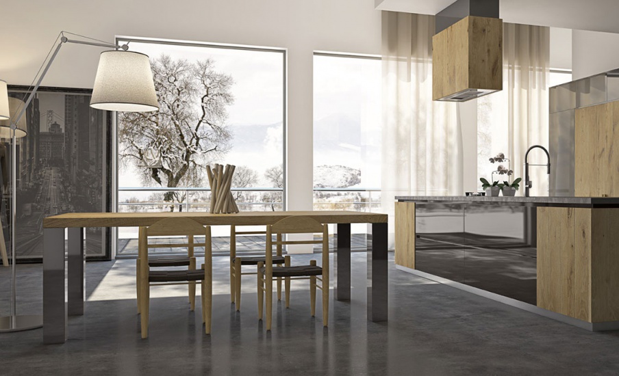 Set for the dining room with a massive table-top Operaprima, MOD'... ART