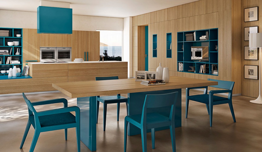 Set for the dining room in turquoise Essentia, MOD'...ART