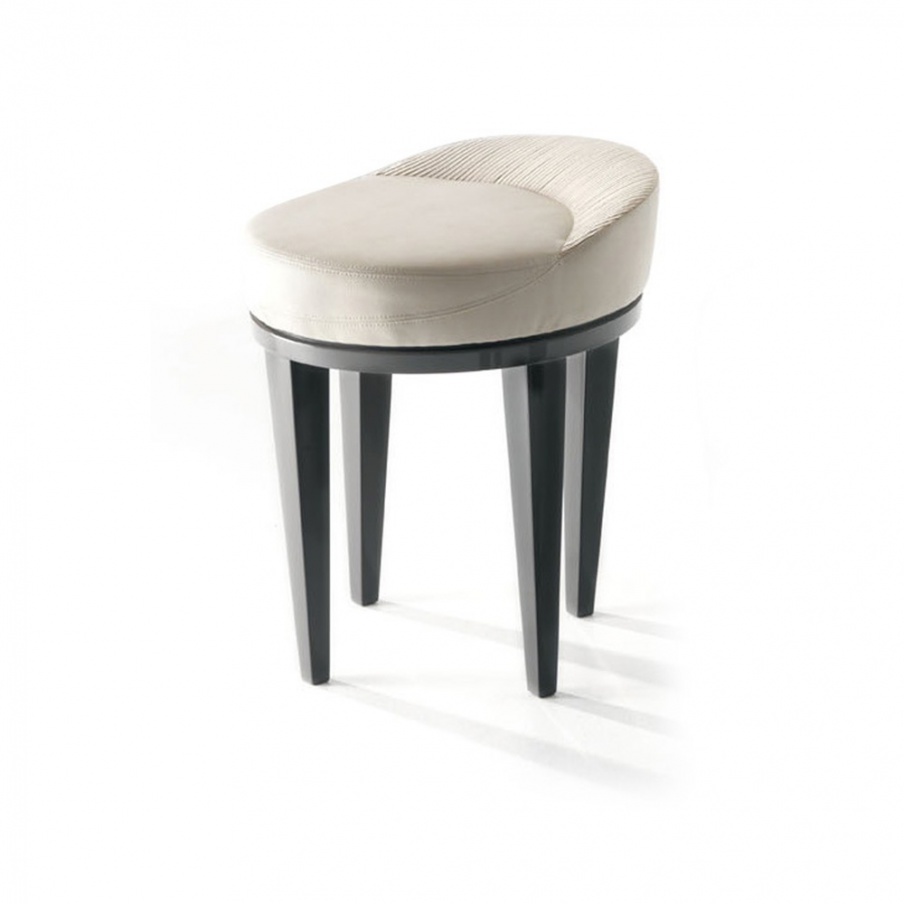 Pouf with frame in natural wood Venus, Past ... 