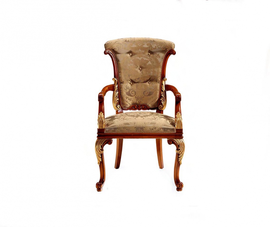 Chair with armrests in fabric, Armando Rho