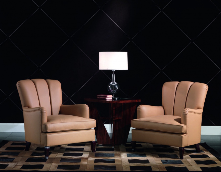 Chair in leather upholstery, Armando Rho