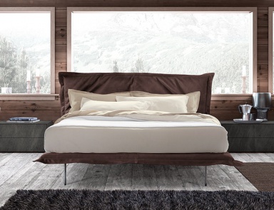 Bed with high headboard high feet Aladino Pianca
