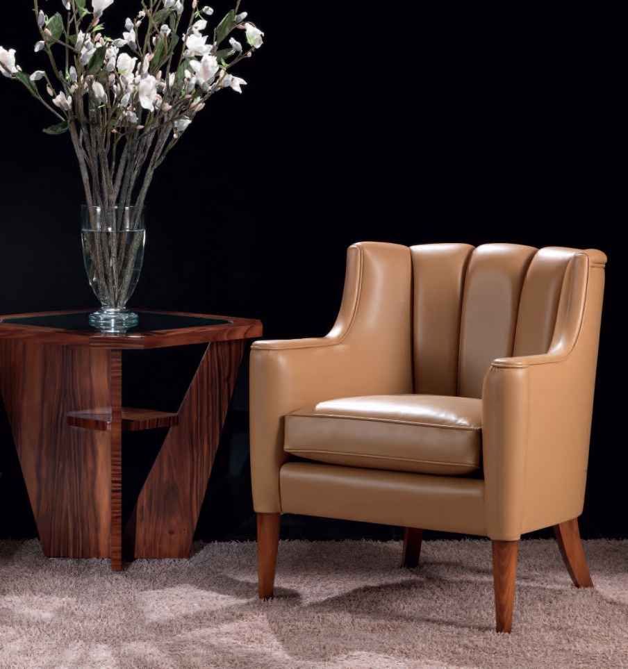 Chair in leather upholstery, Armando Rho