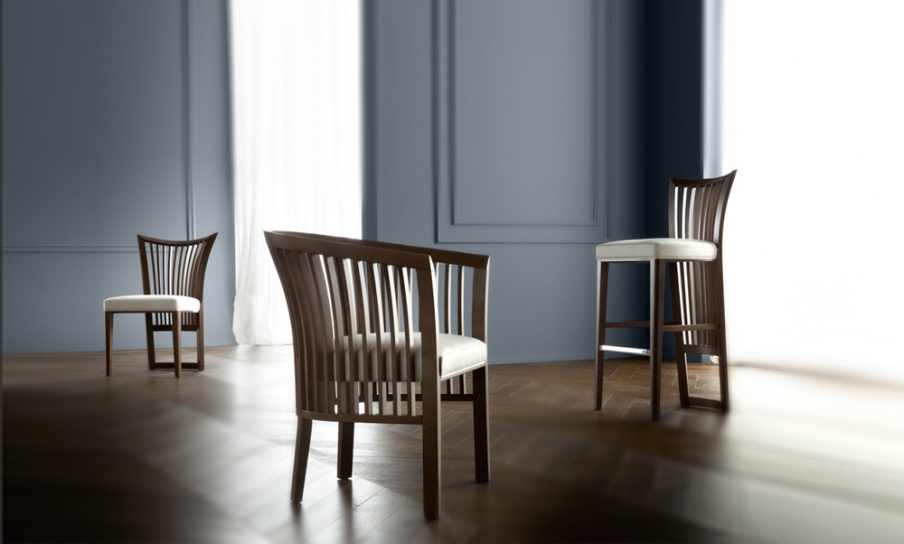 Chair with frame in natural wood ALLUSION, Costantini Pietro 