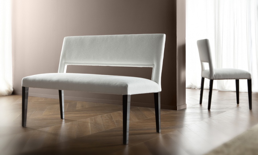 Bench with frame made from natural wood HAMPTON, Costantini Pietro 