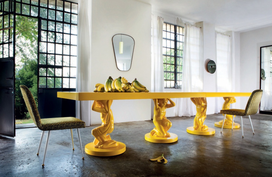 Ercole dining table made from natural wood, Creazioni