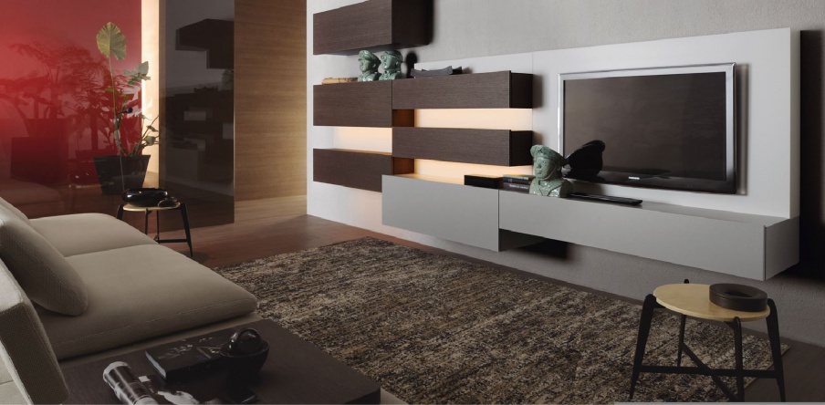 The rack is hinged in the colors of natural wood illini Tao10, MisuraEmme