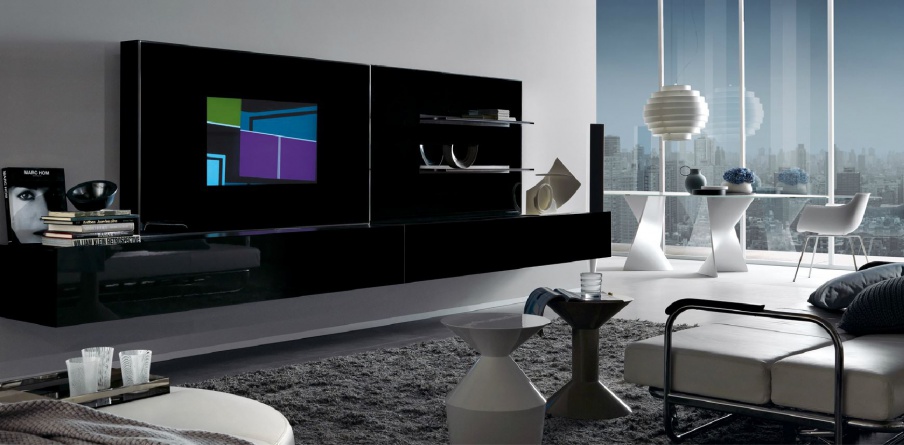 Rack high gloss black lacquer Tao10, MisuraEmme