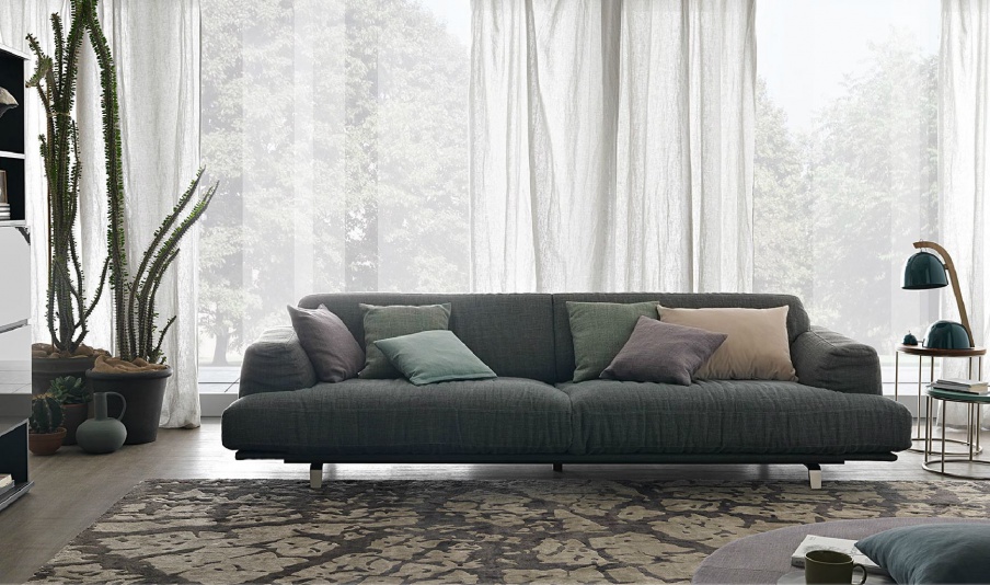 Two-seater sofa with metal legs Madison, MisuraEmme