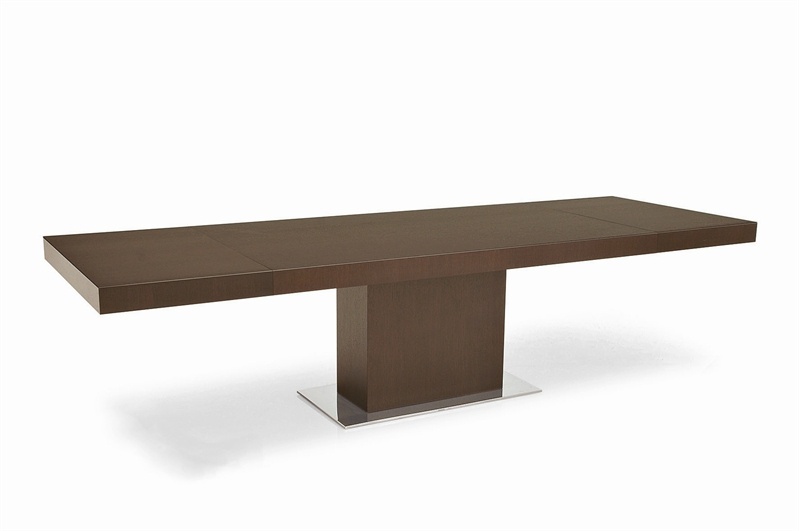 Dining table on sliding base with chrome steel Park, Calligaris