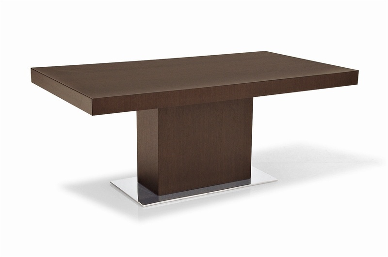 Dining table on the basis of chrome steel dining Table on chromed steel base Park, Calligaris