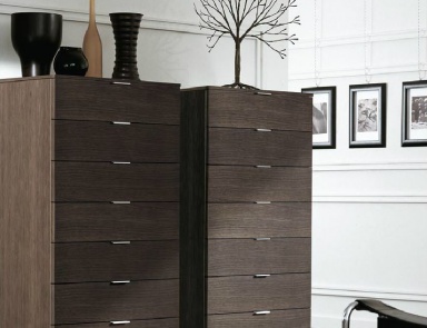 The high chest of drawers in natural wood color Tao Night, MisuraEmme