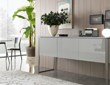 Sideboard in white lacquer with metal legs Nibbio MisuraEmme