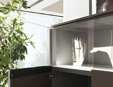 Sideboard in brown lacquer with metal legs Nibbio MisuraEmme