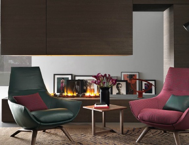 The high-backed chair on a frame of oak Ermes, MisuraEmme