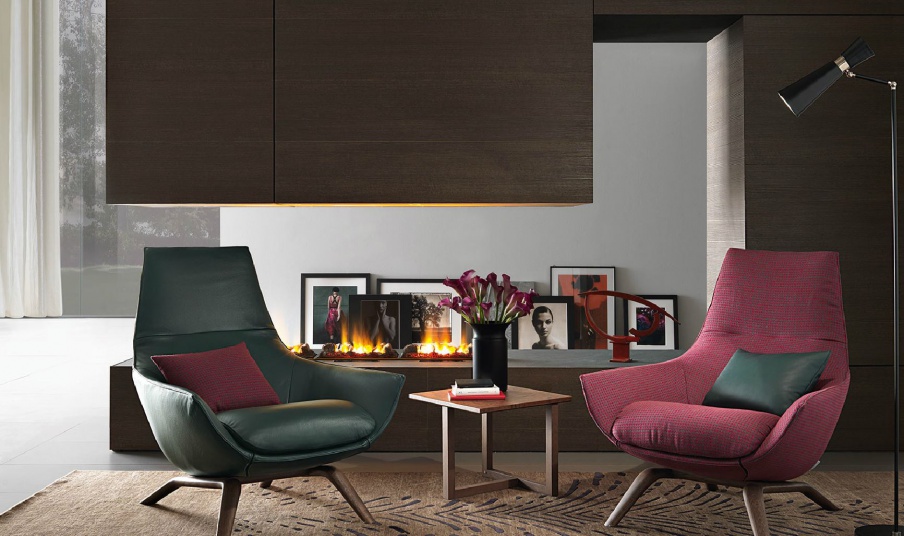 The high-backed chair on a frame of oak Ermes, MisuraEmme