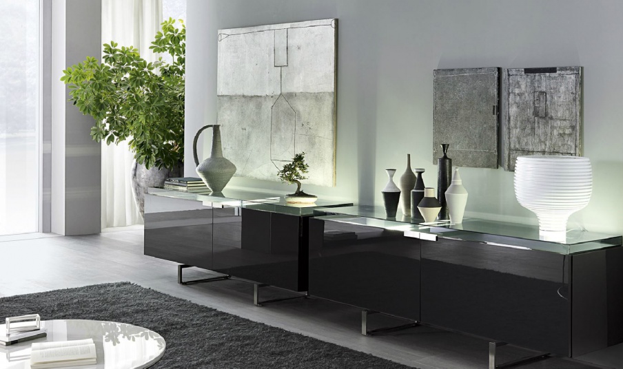 Sideboard lacquered with metal legs Grand Palais, MisuraEmme