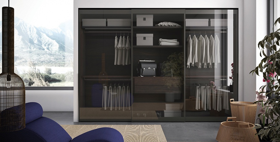 Wardrobe with glass doors Vitrum, Pianca 