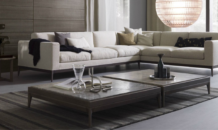 Low coffee table with marble top Antibes, MisuraEmme