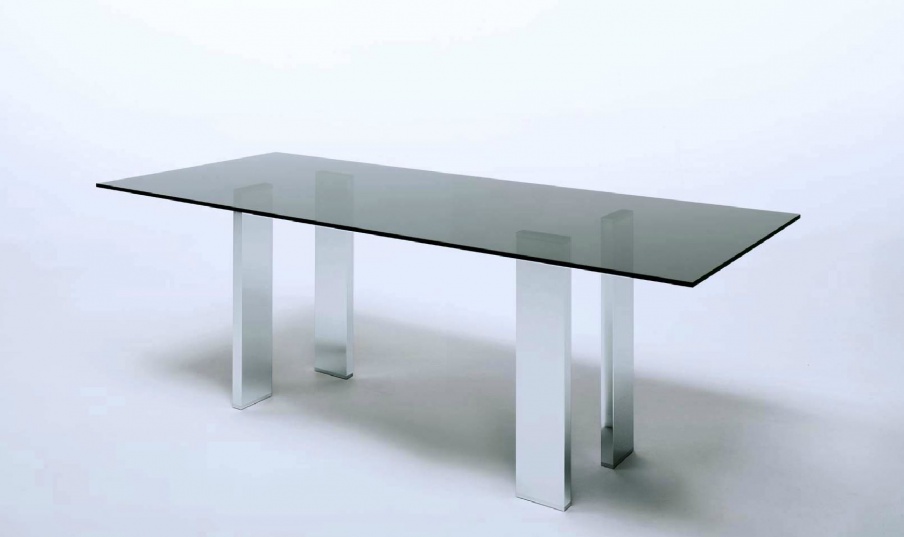 Dining table with rectangular glass top Taul, MisuraEmme