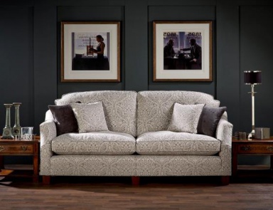 A sofa with cloth covering New Carmel, David Gundry