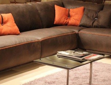 Sofa with leather upholstery saloon, Gamma Aredamenti