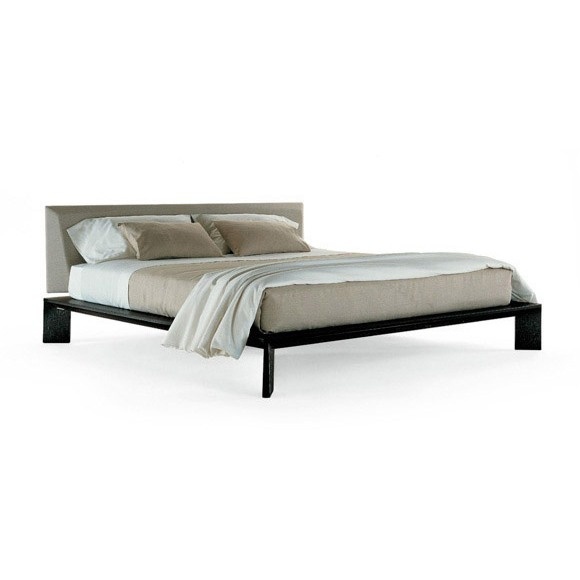 Double bed with upholstered headboard, Astro - Poliform