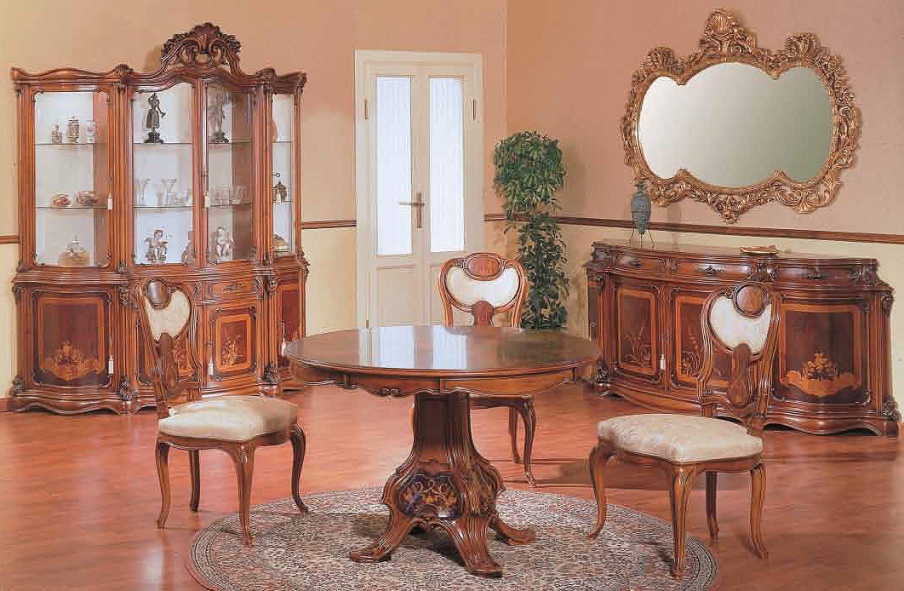 For dining room set with carved table, Fratelli Radiceс