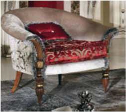 Armchair with a curved backrest, Bianchini