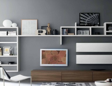 The modular system is finished with melamine Fusion 15, MisuraEmme