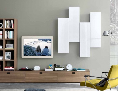 The modular system is finished with melamine Fusion 19, MisuraEmme