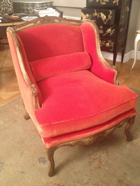 Chair with fabric upholstery Regency Bergere, Moissonnier