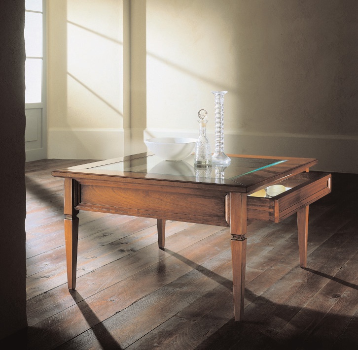 Square table with drawer, Avenanti